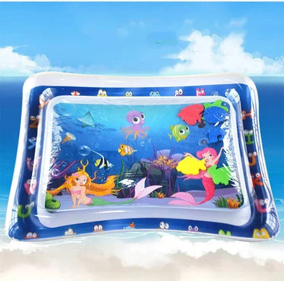 Baby Inflatable Water Play Mat Tummy Time Activity Pad Summer Water Play Mat PVC Early Learning Crawling Exercise Mat for Baby