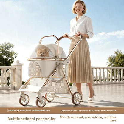Pet Stroller Lightweight Foldable Portable Detachable Carrier Small Dogs Cats Walking Cart Dog Stroller Pettroller Dog Trolley