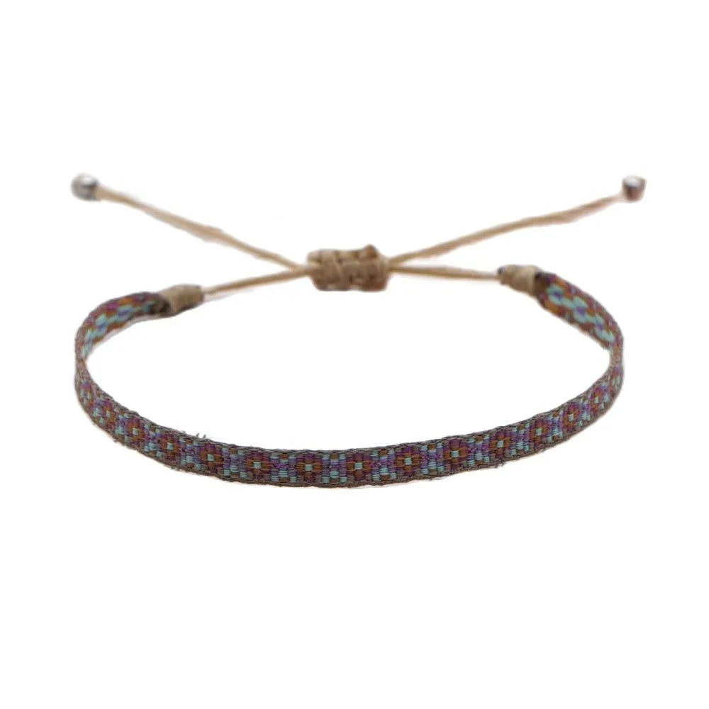 KKBEAD Wholesale Handwoven Bracelet Colombia Cloth Braided Wristband Bracelets for Women Men Gift Hippie Boho Friendship Jewelry