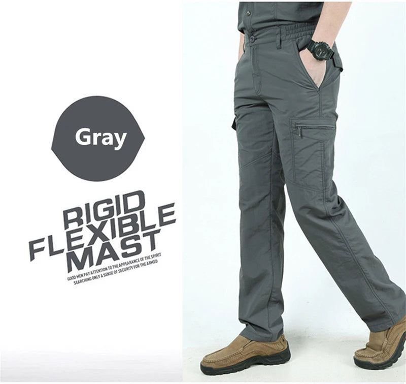 Men's Summer Tactical Cargo Pants Lightweight Casual Waterproof Trousers Casual Pants Wear-resisting Multi-pocket Outdoor Hiking