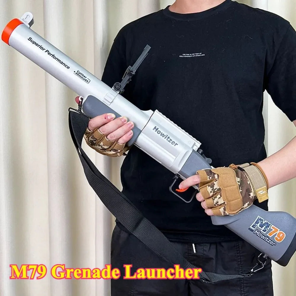 M79 Shell Ejecting Soft Bullet Toy Gun for Outdoor Shooting CS Game Manual Loading Launchers Toys Christmas Gift for Adult