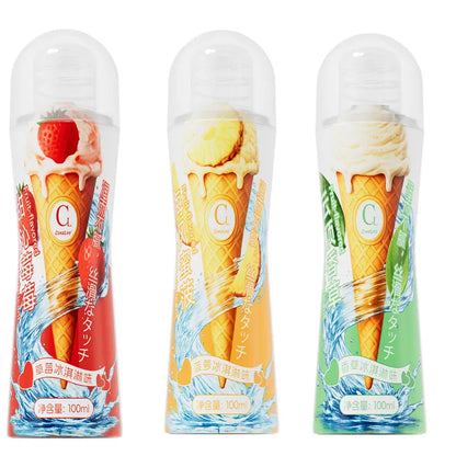 100ml Strawberry/Vanilla/Pineapple Sex Adult Ice Cream Flavored Smooth Sweet Slippery Oral Lubricant Non-sticky Safer Gel