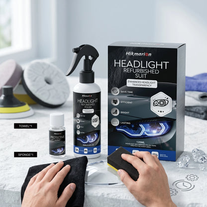 Car Headlights Restoration Kit Repair Scratches Restore Clarity-Car Lens Remover Oxidation Headlight Refurbish Tool Polish Spray