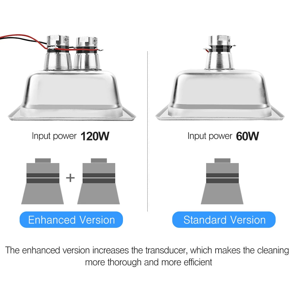 Ultrasonic Cleaner Glass Jewelry Watch Tools 1L 40KHz Ultrasonic Cleaning Machine 60W 120W Ultrasound Bath Degas Semiwave