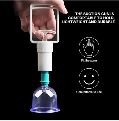 6-Piece Suction Cup Set with Hand Pump – Vacuum Cupping Tool for Back & Body Use