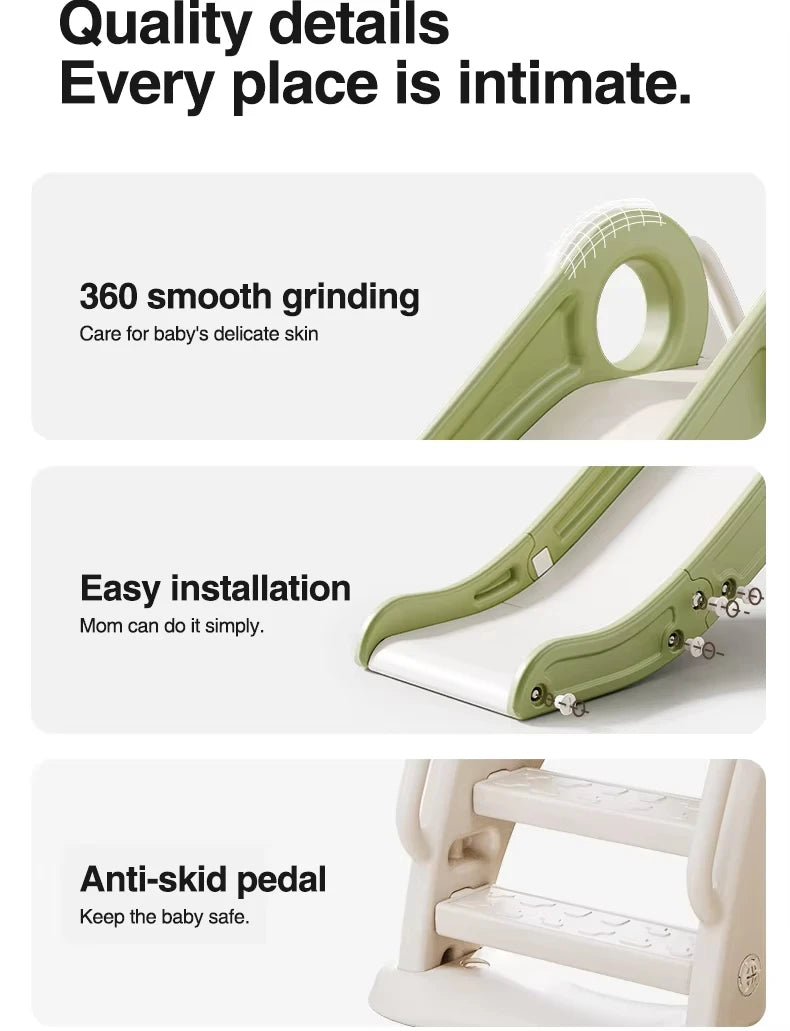 Foldable Kids Slide for Home Indoor Playground HDPE Plastic Foldable Multifunctional Slide for Toddlers School Garden