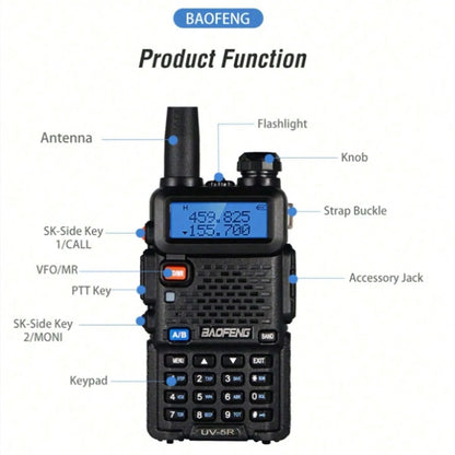 Baofeng UV-5R USB Lange Afstand Dual Band Ham Amateur Met Vhf Uhf Fm CB 128CH 2200mAh Portable Handheld Long Range Two Way Radio