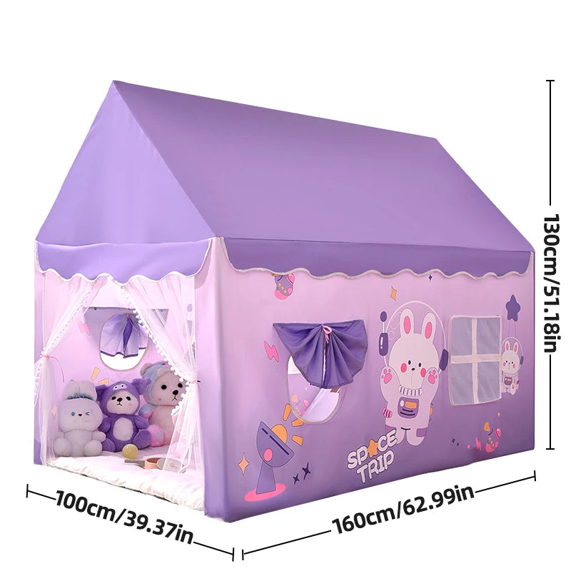 Children's foldable game tent, portable indoor/outdoor game tent with window cut, secret base, birthday party decoration ideal g