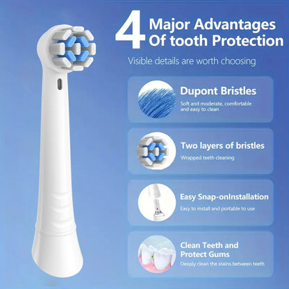 „Oral B iO 10 9 8 7 6 5 4 3 Series“ elektriniam dantų šepetėliui tinkamos keičiamos galvutės, 4 vnt. šepetėlių galvučių pakuotė