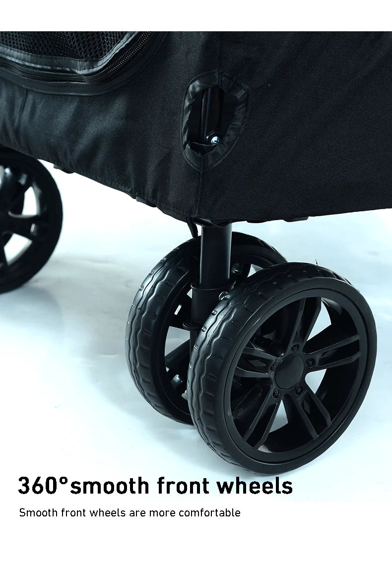 Large-sized Pet Stroller for Outdoor Travel Dog Mobility Scooter Large Capacity Dog Car Multifunctional Foldable Pet Stroller