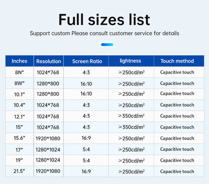 8~21.5 inch Aio Touch Industrial Screen IP65 Touch Screen integrated pc,Aio Industrial Embedded Panel PC TouchScreen Monitor