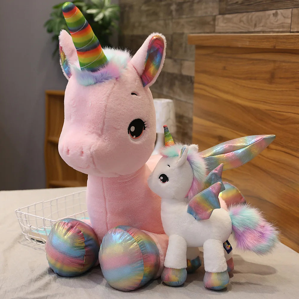 Huggable Soft Cute Unicorn Dream Rainbow Plush Toy High Quality Pink Horse Sweet Girl Home Decor Sleeping Pillow Gift For Kids