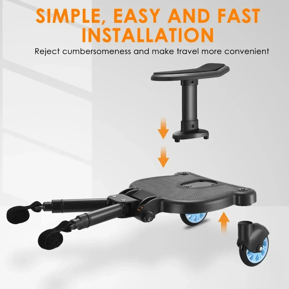 Twins Baby Stroller Pedal Adapter Stroller Accessorie Second Children Auxiliary Trailer Twins Scooter Standing Plate with Seat