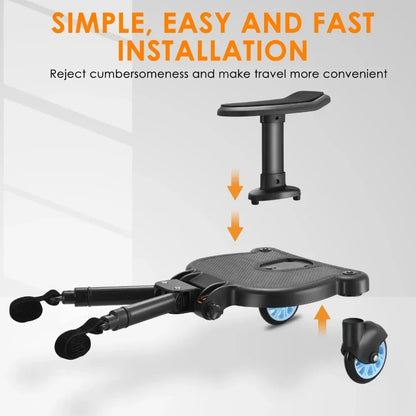Twins Baby Stroller Pedal Adapter Stroller Accessorie Second Children Auxiliary Trailer Twins Scooter Standing Plate with Seat