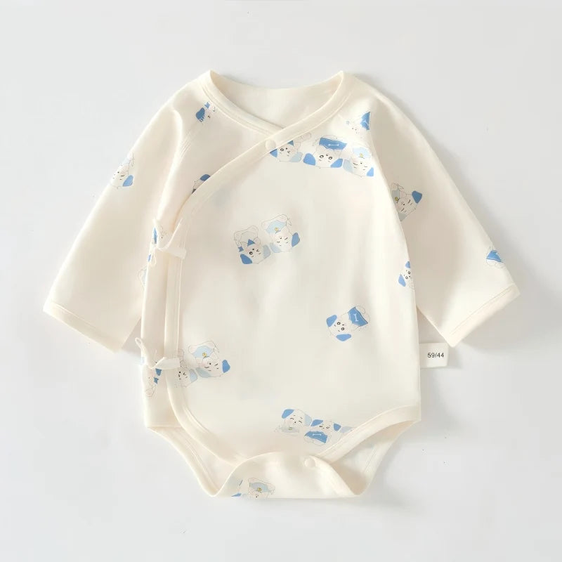 Spring Autumn Pure Cotton Long Sleeve Baby Bodysuit Triangle Crawling Suit Home Comfort Wear Bottom Covering Infant Garment