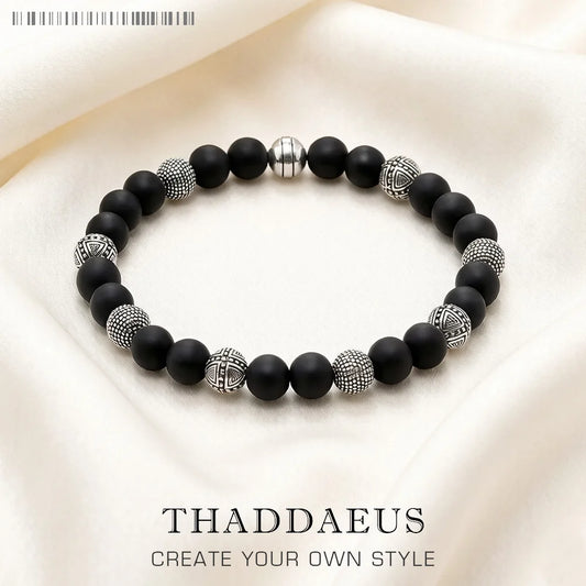 Bracelet Hero Rebel Bead Europe Style Fashion Jewelry Gift For Men And Women,In Sterling Silver And Black Obsidian