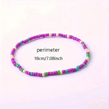 17pcs/Set Random Bohemian Vacation Colorful Beads Stacked Bracelets-Handmade Glass Bead Jewelry For Men And Women