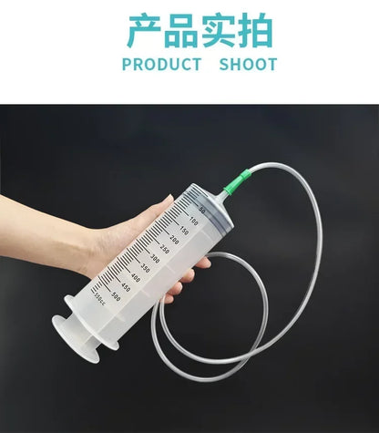 Large Vacuum Capacity Syringe 100/200/300/500ml Reusable Syringe Oil Pump with 1m Hose Pet Nutrition Feeding Metering Pump