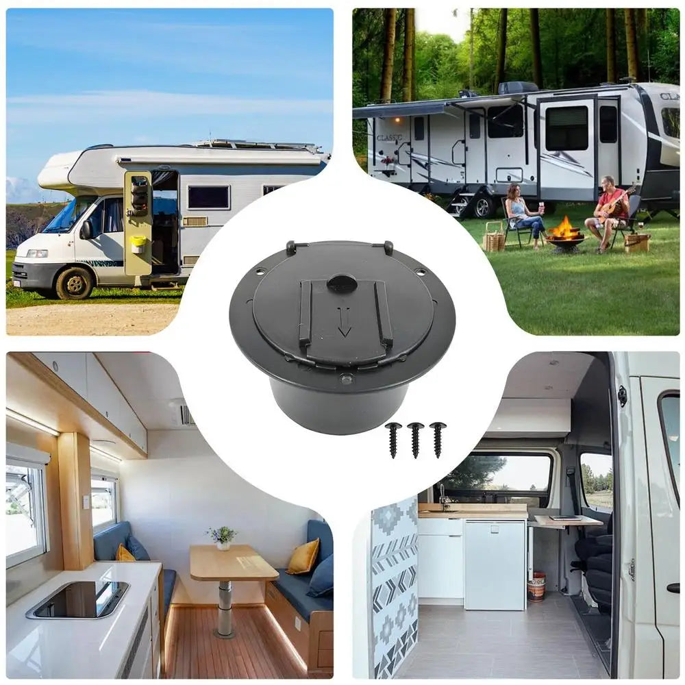 RV Cord Cover RV Electrical Cable Hatch RV Wire Organizer Cable Pass Through Covered Power Cord Hatch Round Accessory For