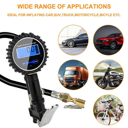 Digital Display Tire Pressure Gauge Auto Accessories High-precision Monitoring Inflation Gun Universal Car Tire Manometro