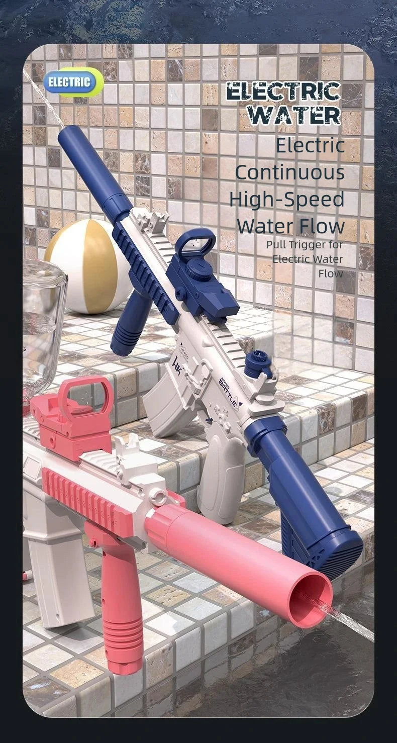 Hot-Selling M416 Electric Water Gun, Rechargeable High-Speed Continuous Water Spray Toy, Long-Range Water Play Toy, Suitable for Summer Swimming Pools, Parties, Beach Activities, Birthdays, Travel Souvenirs, Graduations, Part