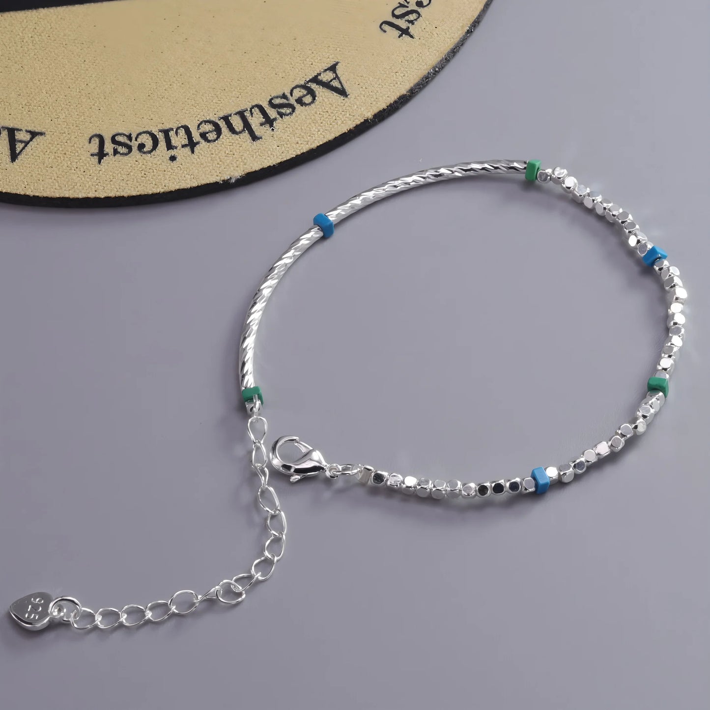 VENTFILLE 925 Sterling Silver Line Extremely Fine Bracelet for Women Love Haert Bead Korean Ins Sweet Jewelry Gift Dropshipping