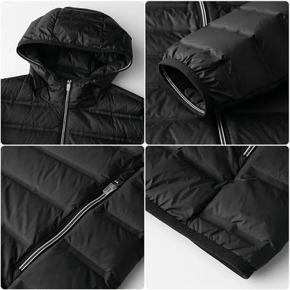 Men's Quilted Down Ultralight Winter Coat 2024 New Arrivals Men Fashion Hooded  Business Casual  Regular Keep Warm Puffer Jacket