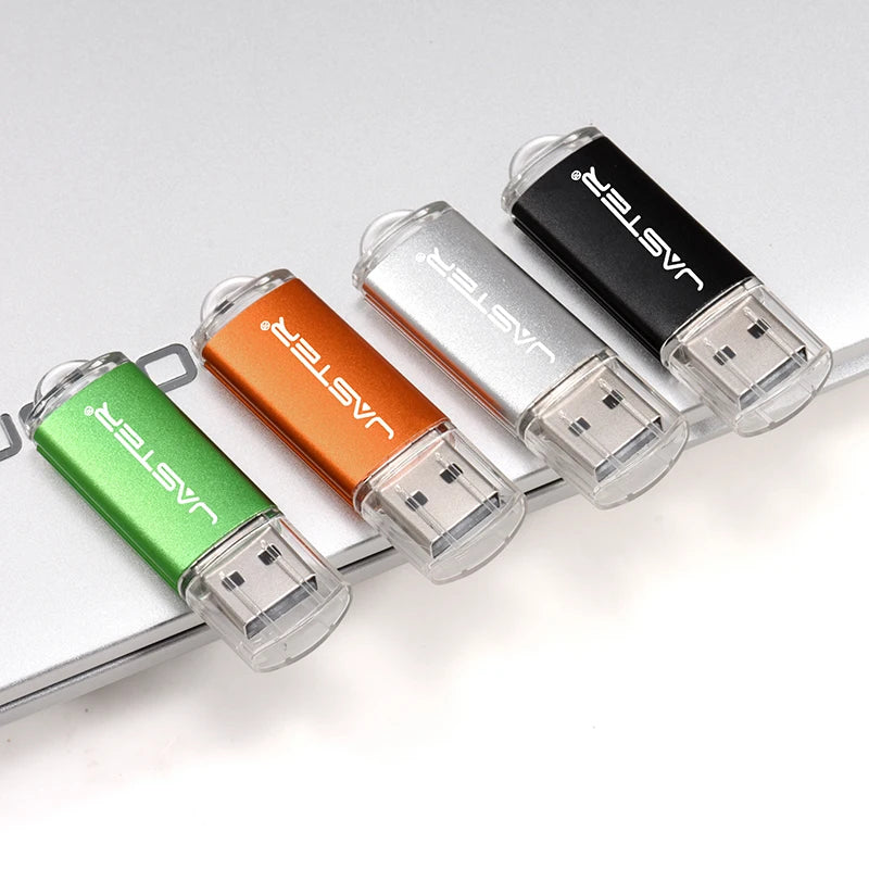 JASTER High Speed USB 2.0 Flash Drive Mini Plastic Pendrive 128M 4GB 16GB 32GB 64GB 128GB With Keychain Memory Stick Pen Drive