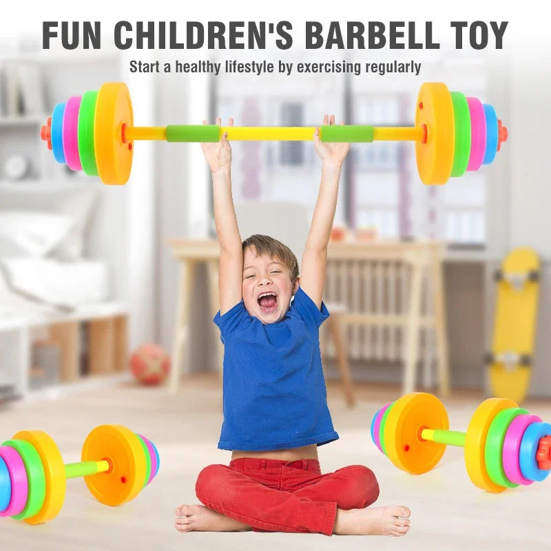 Adjustable Kids Dumbbell Barbell Set Indoor Outdoor Fitness Equipment Parent-Child Sports Toy Toddler Boy Girl Birthday Gifts
