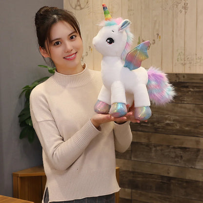 Huggable Soft Cute Unicorn Dream Rainbow Plush Toy High Quality Pink Horse Sweet Girl Home Decor Sleeping Pillow Gift For Kids