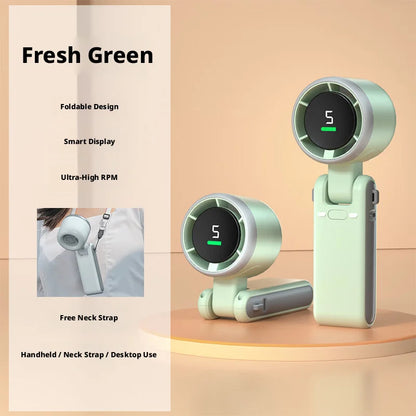 Hot Portable Handheld Fan High-speed Powerful USB RechargeableFans LED Display Essential For Summer Travel MINI  Fan