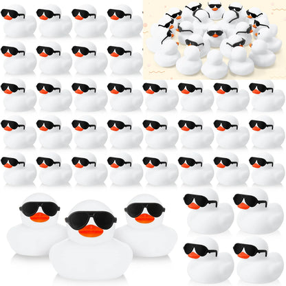 6/12/24/48PCS  White Duck Toys Mini Rubber Ducks Squeak and Float Ducks Shower Toy for Toddlers Boys Girls