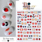 5D Hibiscus Flower Nail Embossed Sticker Acrylic Pink White Gold Petal Leaf Adhesive Decal Butterfly Dragon Floral Elegant Decor