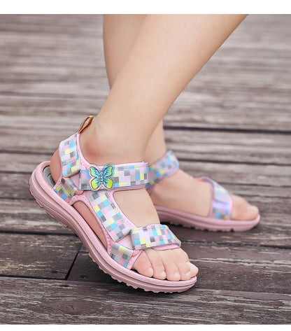 Summer Children Sandals Baby Girls Toddler Soft Non-slip Princess Shoes Baby Cute Pearl Princess Dance  Kids Performance Prop