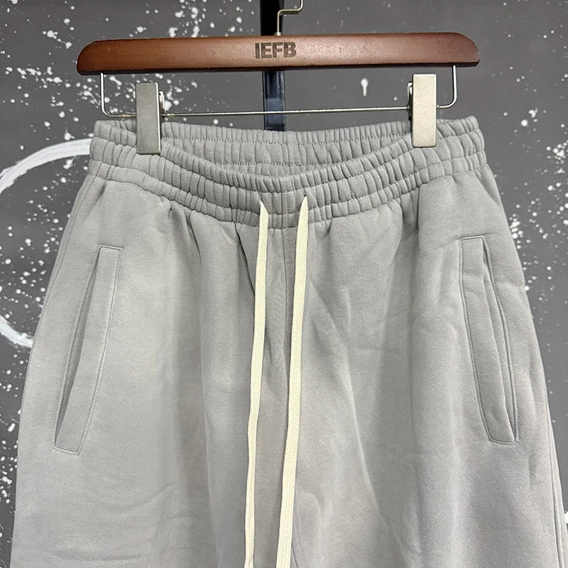 IEFB Washed Male Set Sweatshirt Sweatpants Splash-ink White Spray Dye Velvet Hoodies Autumn Spring New Trendy Male Wear 9W125