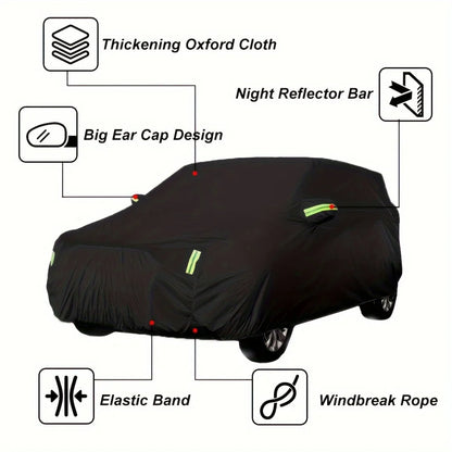 Car Cover Outdoor Protection Exterior Sun Snow UV Covers SUV Sedan Auto Sunshade Dustproof Waterproof Black Silver