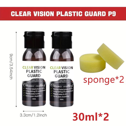 Car Plastic Restorer Ceramic Coating 2-3 Years Long-Lasting Protect Repair Whitening Black Shine Plastic Trim & Rubber Care P9
