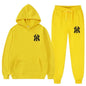 Men's running and fitness fashion casual sportswear set for autumn and winter, hooded sweatshirt + jogging pants two-piece set