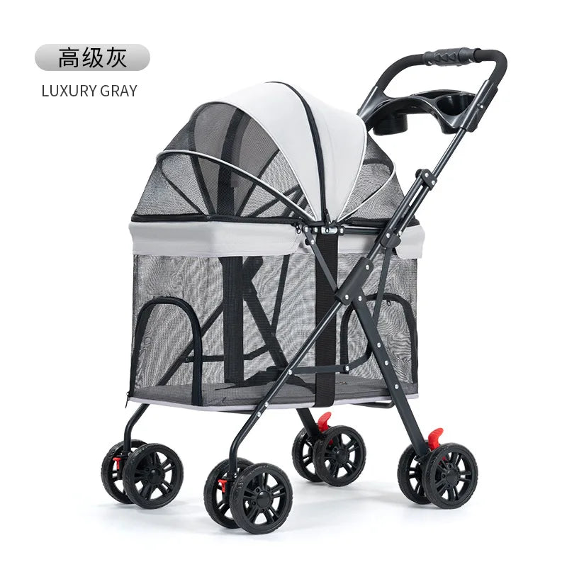 Medium and Large Dog Multi-functional Pet Cart Outdoor Travel Large Walking Dog Cart Portable and Foldable