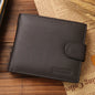 100% Genuine Leather Men Wallets Premium Product Real Cowhide Wallets for Man Short Black Walet Portefeuille Homme