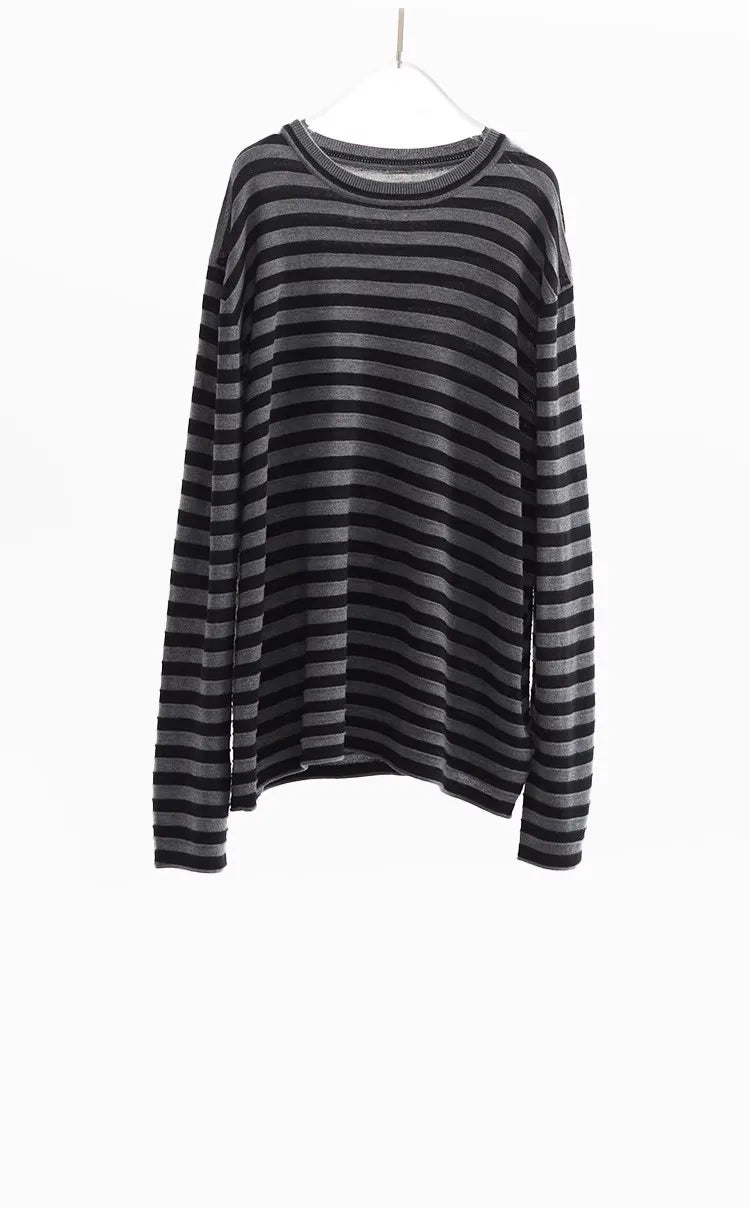 Classic Striped Long Sleeve T-Shirt Casual Versatile Knitted Pullover Top for Women 2026 Spring New Style