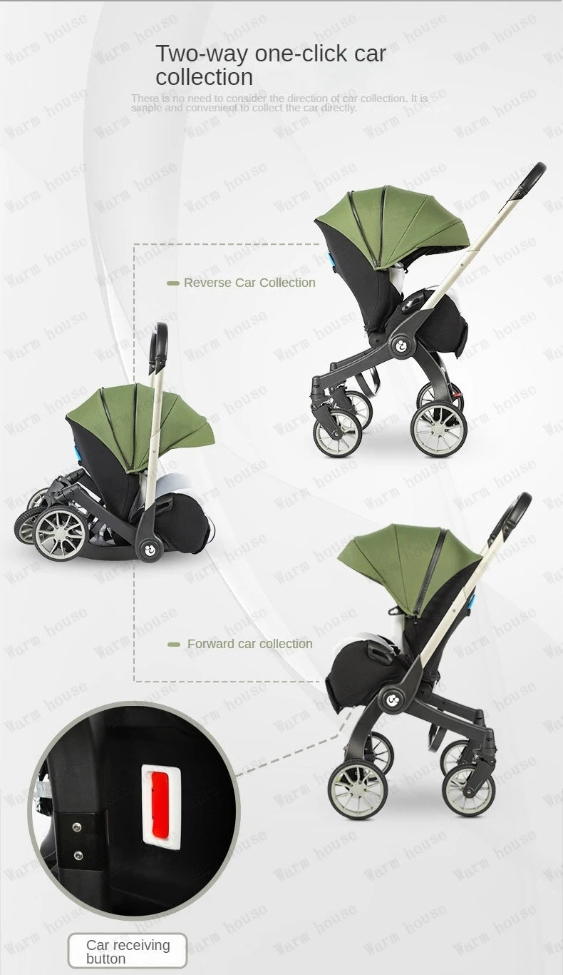 New baby stroller 4in1 Multifunctional newborn baby carriage 3in1 stroller Foldable Basket type seat