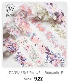 JIANWU 8pcs/set Retro Solid Color Basic Decoration Washi Tape Set DIY Scrapbook Cute Sticker Kawaii Masking Tape School Supplies