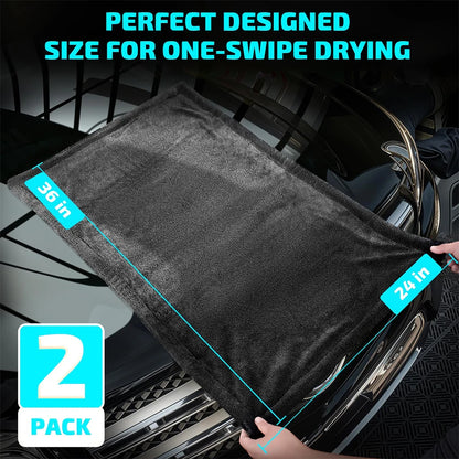 AUTOBRIGHT Microfiber 60*90cm 1300gsm One Wipe Drying Towel Car Wash Cloth Premium Cloth Thicken Soft Professional Car Cleaning