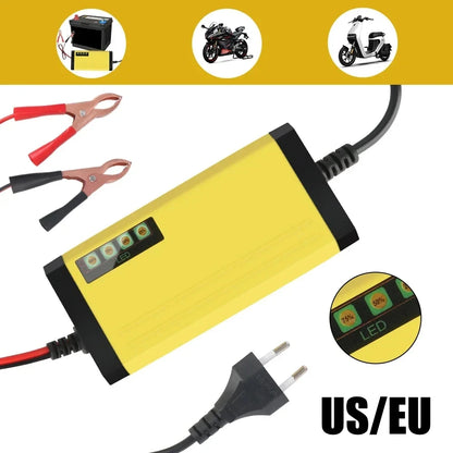 Car Battery Charger 12V 2A 220V Power Puls Repair Charger Wet Dry Lead Acid Battery LED Display Moto Truck Battery Charger