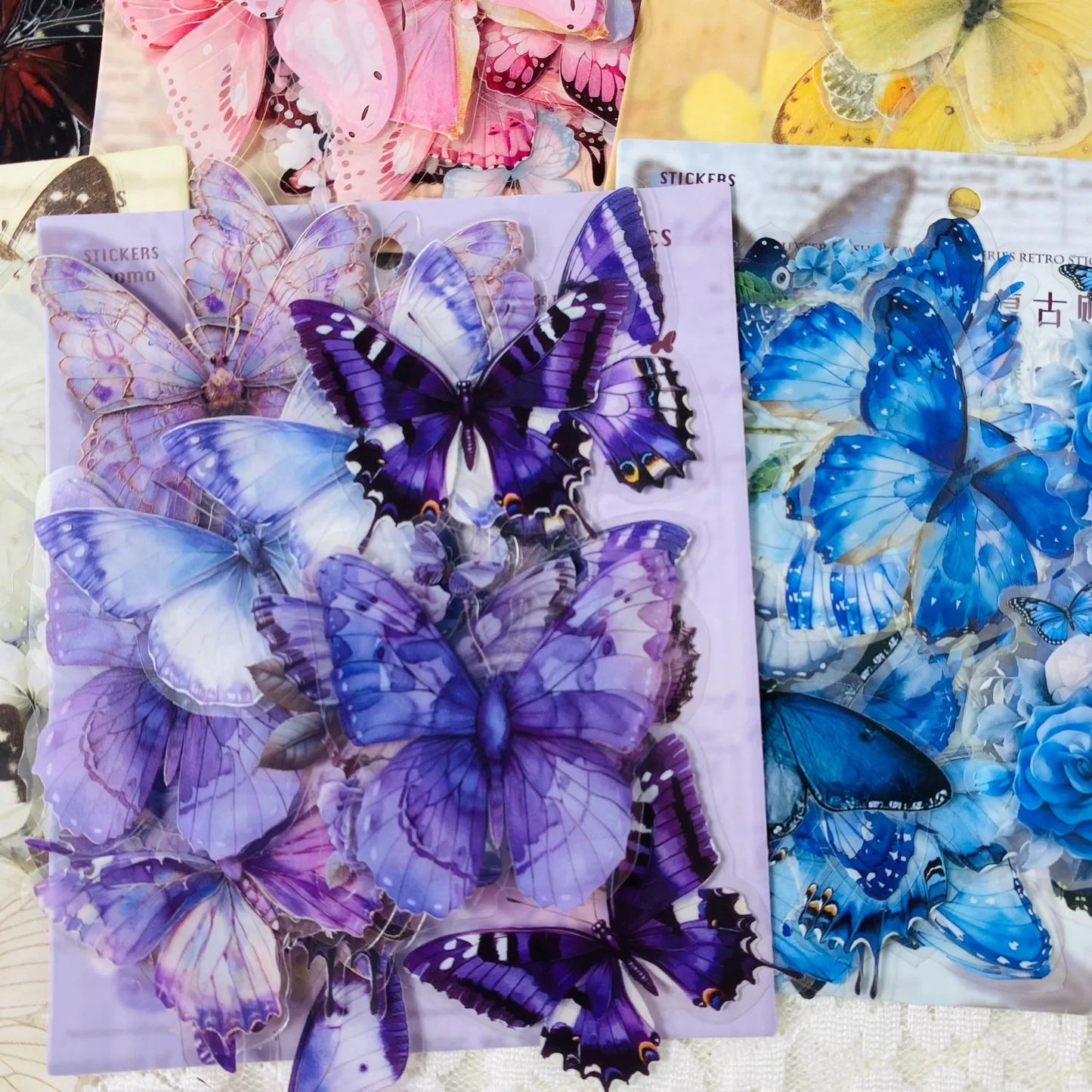 Journamm 40pcs ET Butterfly Stickers Scrapbook Supplies Creative Hand Account Materials Decoration DIY Stickers Junk Journal