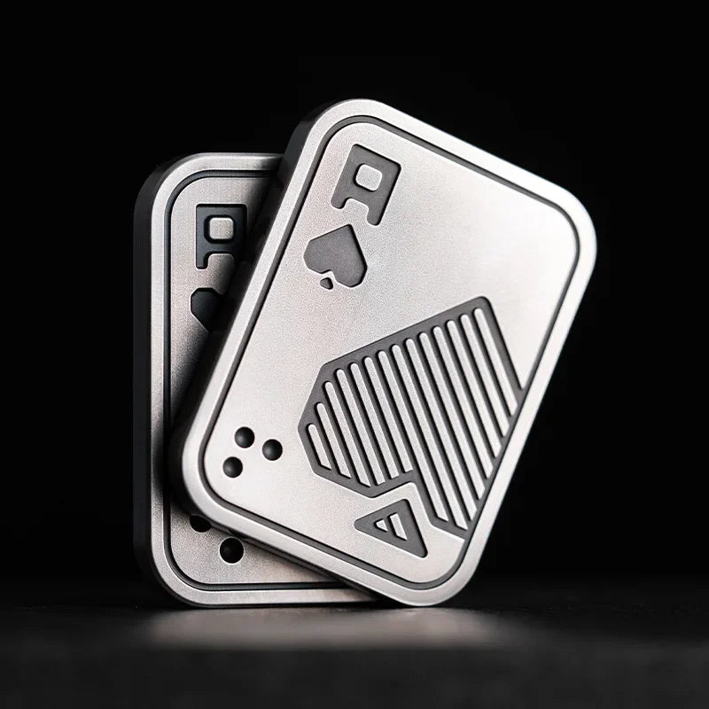 Stress Relief Push Card Metal Fingertip EDC Poker A K King Gyro Toy for Office Adults Anti Anxiety Fidget Papa Coin