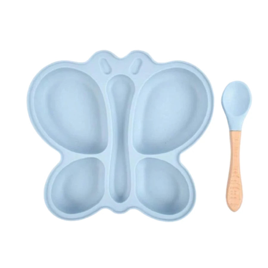 Baby Silicone Suction Cup Bowl Cute Bear Design Macaron Color 100% Food Grade Silicone BPA Free Double plate design for meals