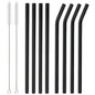 8Pcs Reusable Drinking Straw Colorful Glass Straws Eco-friendly High Borosilicate Glass Straw Glass Tube Party Bar Drinkware