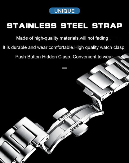 POEDAGAR Luxury Brand Men's Quartz Wristwatch Stainless Steel Waterproof Luminous Date Man Clock Square Business Watches For Men